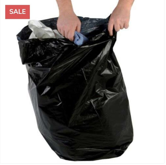 Economy Black Bin Bags 100 Gauge x 90L (1 Roll of 50 Bags)